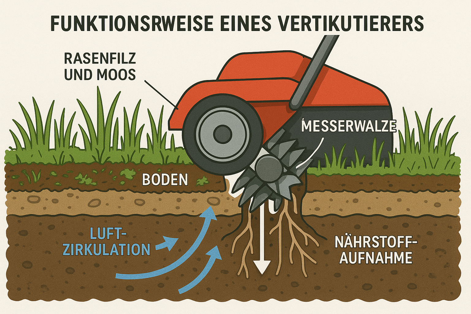 Funktionsweise Benzin Vertikutierer
